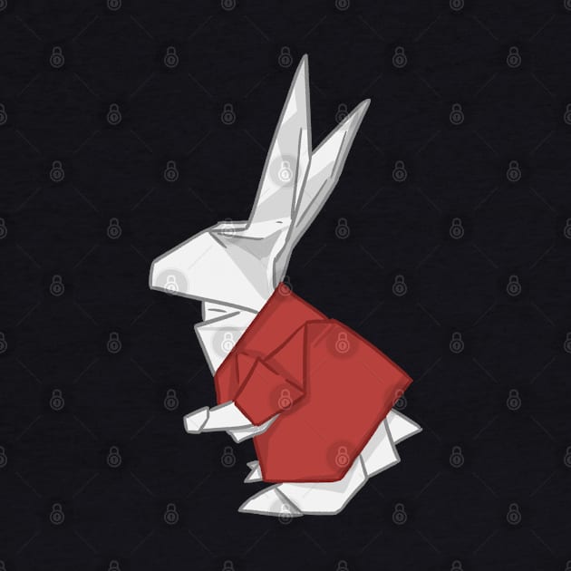 Origami White Bunny with Red Shirt _ Bunniesmee by GambarGrace